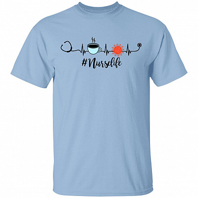 Nurse Life Heart Beat Coffee 2020 Quarantined T-shirt