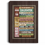 To My Beautiful Daughter You Are My Sunshine Gallery Wrapped Framed Canvas Prints - Unframed Poster, White, 0.75'' Framed Canvas