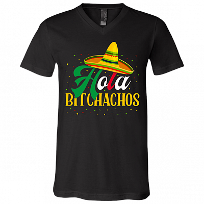 Hola Bitchachos T-Shirt - V-neck, Black, V-Neck T-Shirt