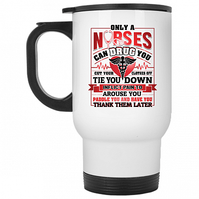 14 oz. White Travel Mug