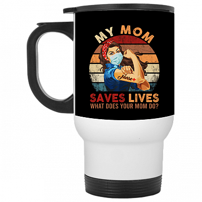 14 oz. White Travel Mug