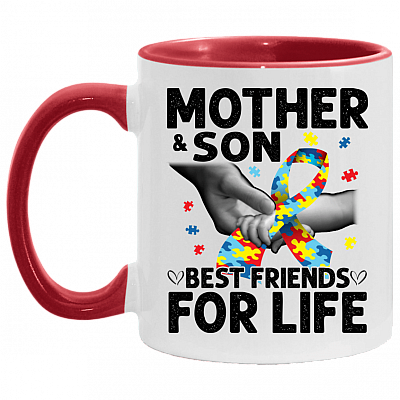 Mother And Son Best Friends For Life Autism Accent Mug - Coffee Mug