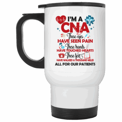14 oz. White Travel Mug