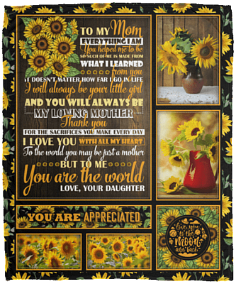 To My Mom Everything I Am You Helped Me to Be - from Daughter Mothers Day 2020 Fleece Blanket-Premium Sherpa Blanket