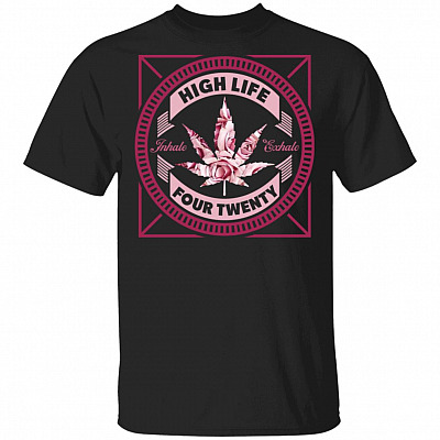 High Life Inhale Exhale 420 Day Wee-D and Rose T-Shirt