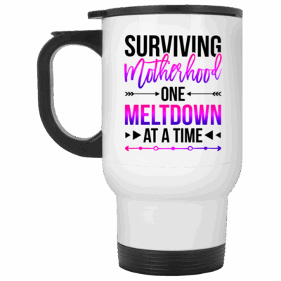 14 oz. White Travel Mug