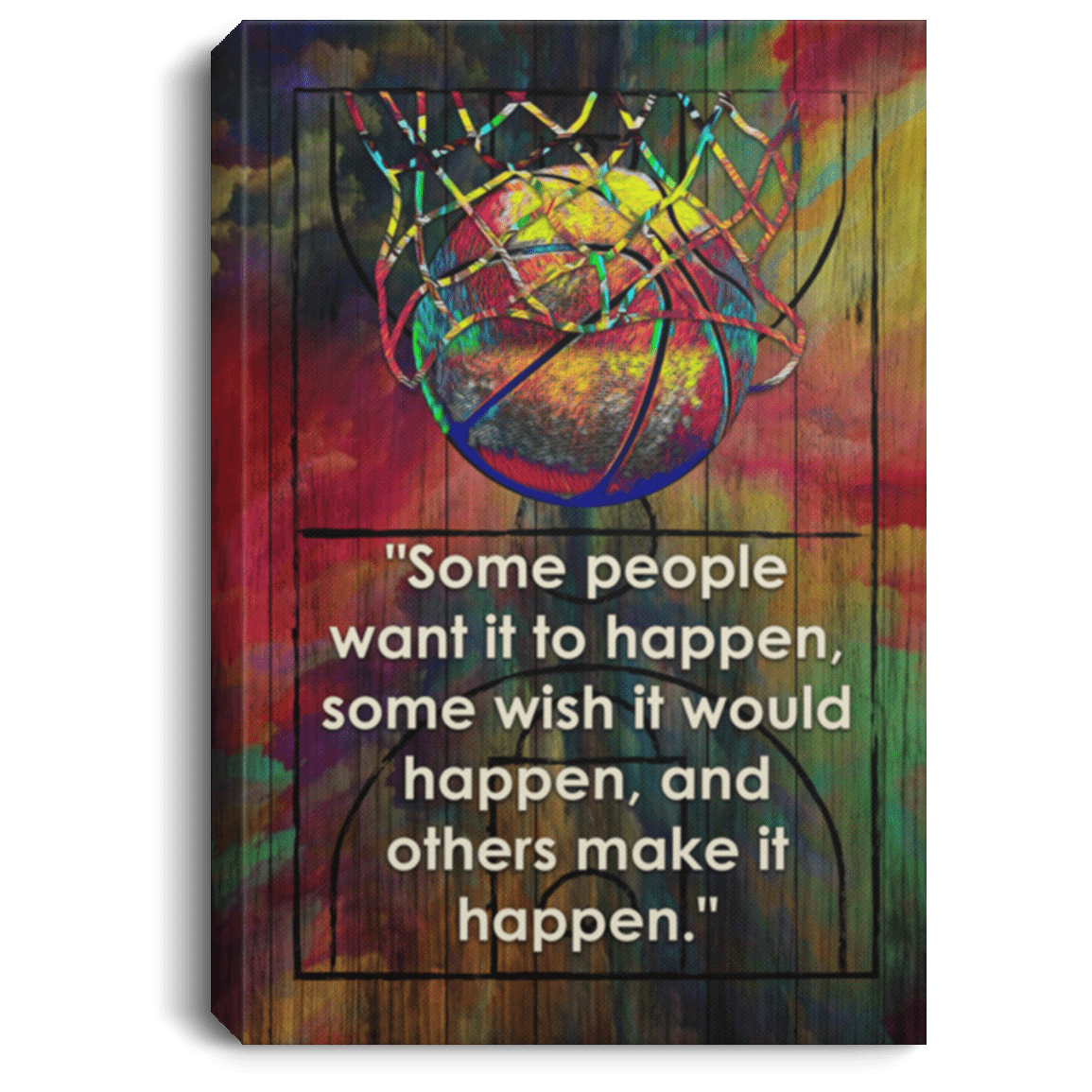 Some People Want It To Happen Inspirational Gallery Wrapped Framed Canvas Prints - Unframed Poster, White, 0.75'' Framed Canvas