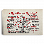 Cardinal My Mom My Angel Your Battle Is Now Over No More Pain Suffering Framed Canvas - Unframed Poster, White, 0.75'' Framed Canvas