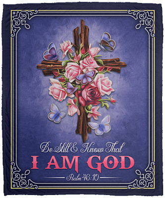 Be Still And Know That I Am God Psalm 46:10 Fleece Blanket - Premium Sherpa Blanket - Woven Blanket, White, Cozy Plush Fleece Blanket - 50x60
