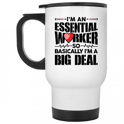 14 oz. White Travel Mug