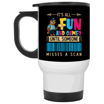 14 oz. White Travel Mug