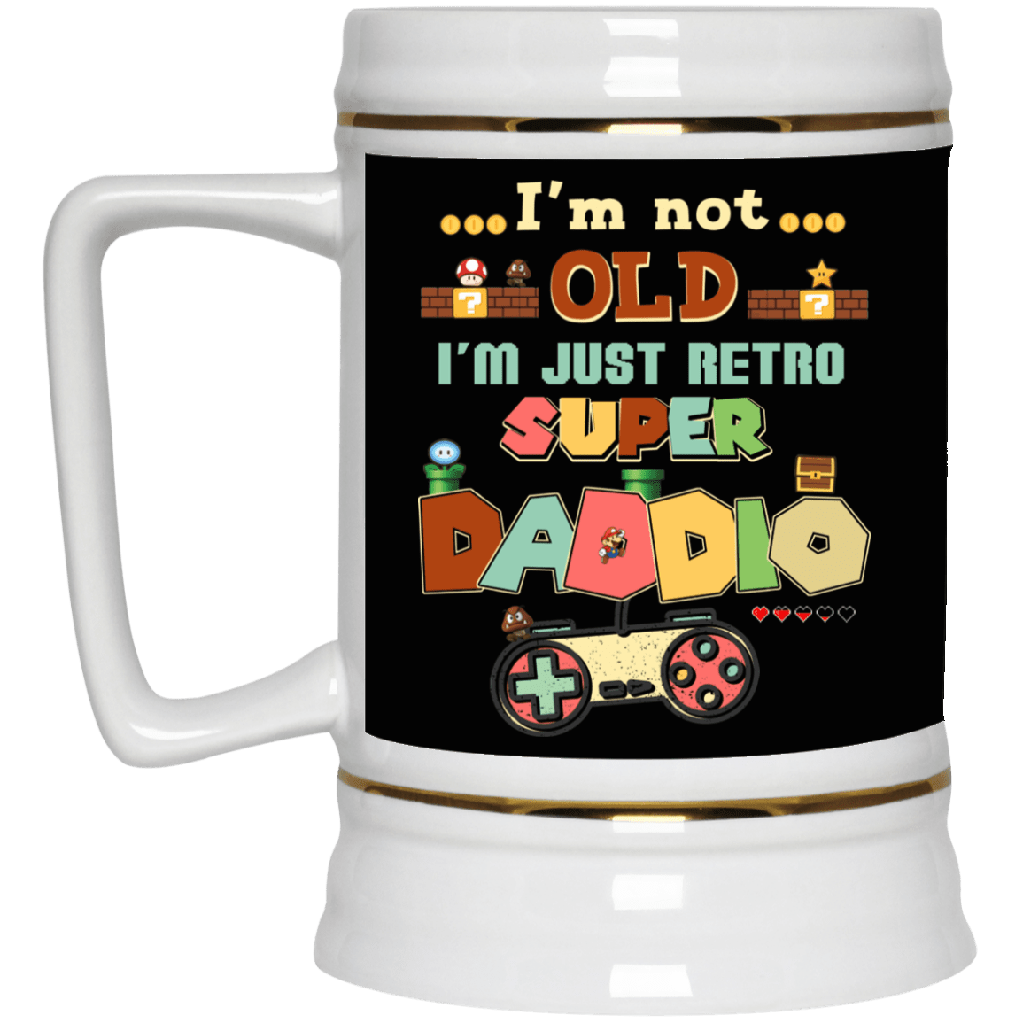 Retro Mug, Black, 22 oz. Beer Stein