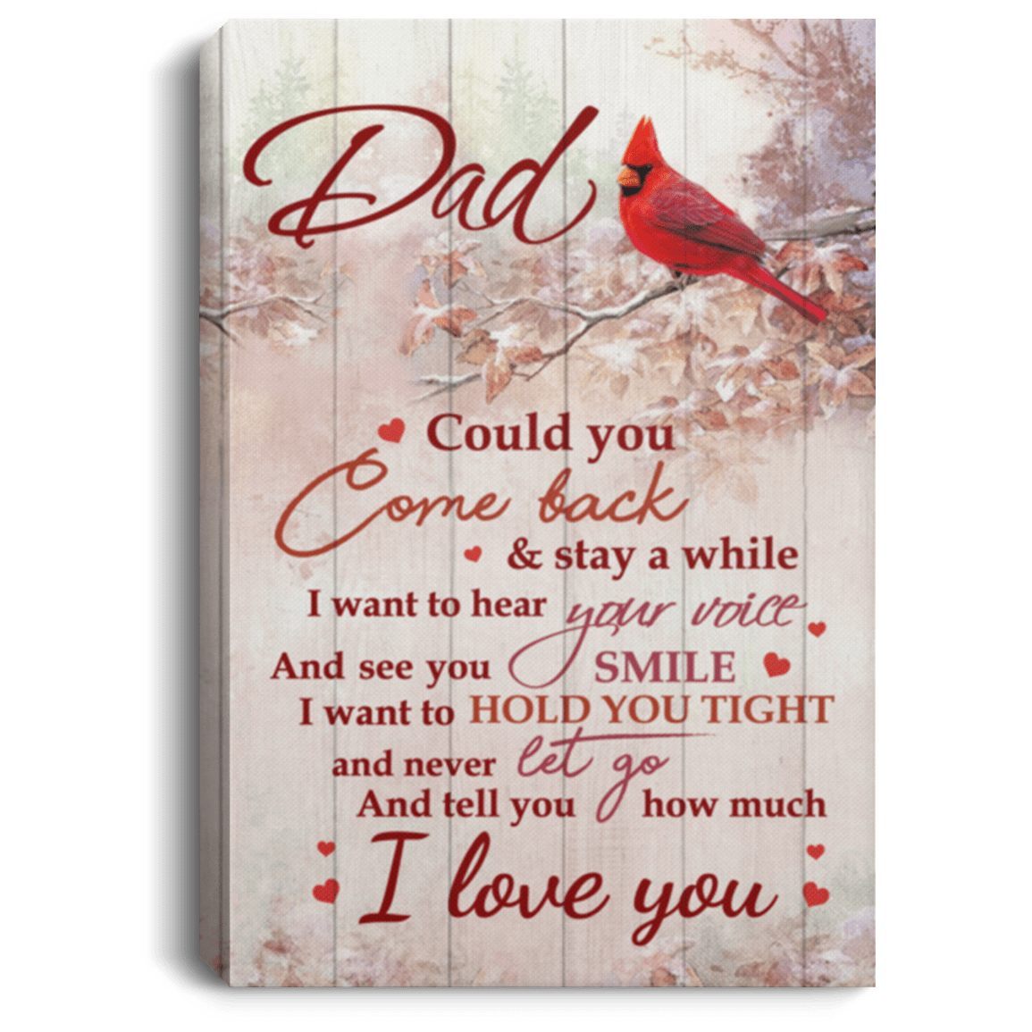 Could You Come Back - Miss You Dad Gallery Wrapped Framed Canvas Prints - Unframed Poster - Home Decor, White, 0.75'' Framed Canvas