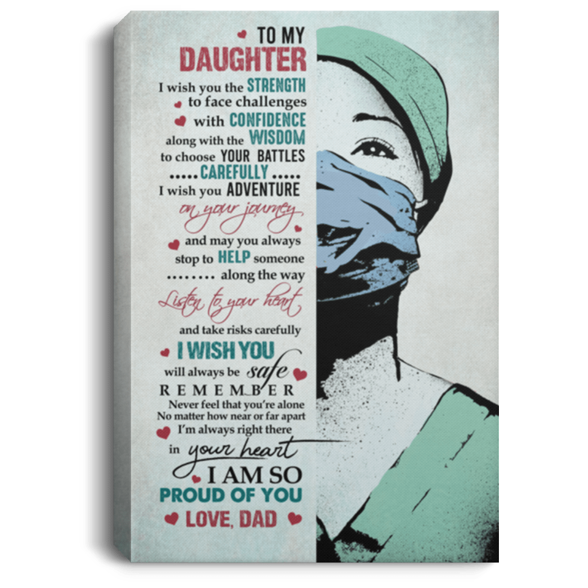 My Daughter Wears Scrubs Nurse Gift My Daughter Wears Scrubs Nurse Canvas Cubebik