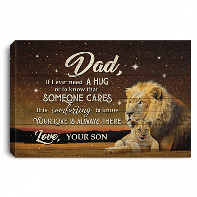 If I Ever Need A Hug Gift For Dad From Son Gallery Wrapped Framed Canvas Prints - Home Decor Wall Art, White, 0.75'' Framed Canvas
