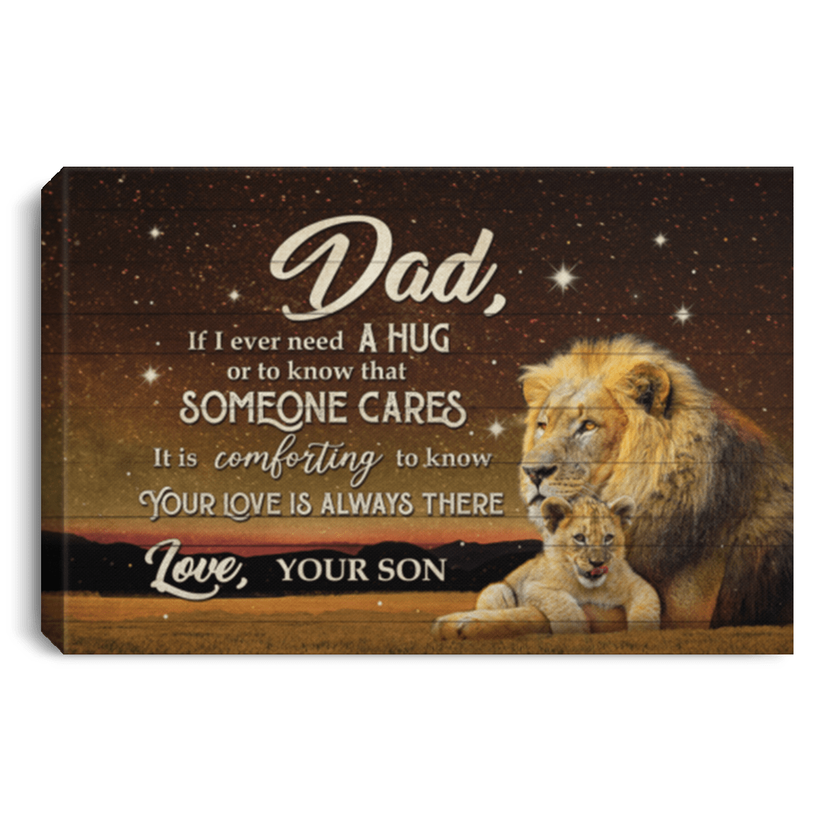 If I Ever Need A Hug Gift For Dad From Son Gallery Wrapped Framed Canvas Prints - Home Decor Wall Art, White, 0.75'' Framed Canvas