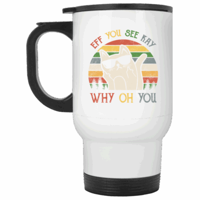14 oz. White Travel Mug