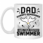 Dear Dad You Are Always Essential To Me Gift For Dad Father's Day Gift Ceramic Coffee Mug - Water Bottle, White, 11 oz. White Mug