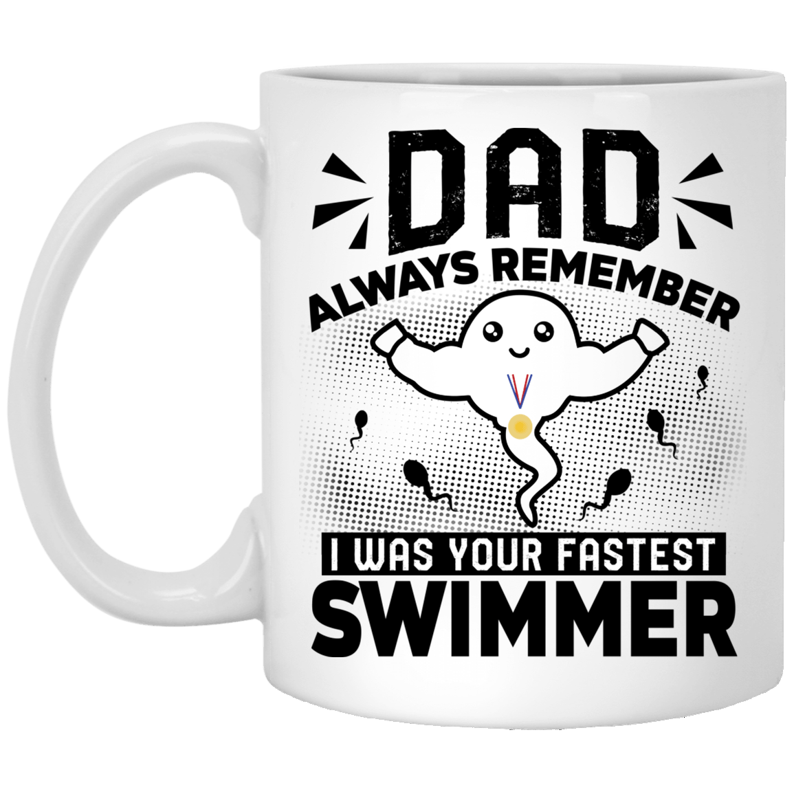Dear Dad You Are Always Essential To Me Gift For Dad Father's Day Gift Ceramic Coffee Mug - Water Bottle, White, 11 oz. White Mug