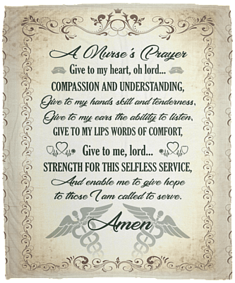 A Nurse's Prayer Gift For Nurse Fleece Blanket - Premium Sherpa Blanket - Woven Blanket, White, Cozy Plush Fleece Blanket - 50x60