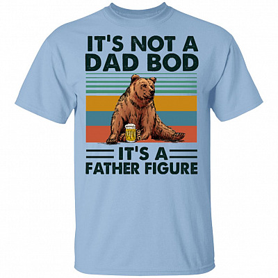 It's Not A Dad Bod It's A Father Figure Funny Retro Vintage Beer Dad T-Shirt, Light Blue, Unisex T-Shirt