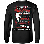 Beware of My Granddaughter She Rides Horses Which Means She Hauls Print On Back Hoodie - Sweatshirt - Long Sleeve Shirt, Black, Long Sleeve Beware of My Granddaughter She Rides Horses Which Means She Hauls Print On Back Hoodie - Sweatshirt - Long Sleeve Shirt, Black, Long Sleeve