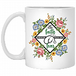 Be Bigger Than Your Fear Stethoscope Nurse Ceramic Coffee Mug - Beer Stein - Water Bottle - Color Changing Mug, White, 11 oz. White Mug