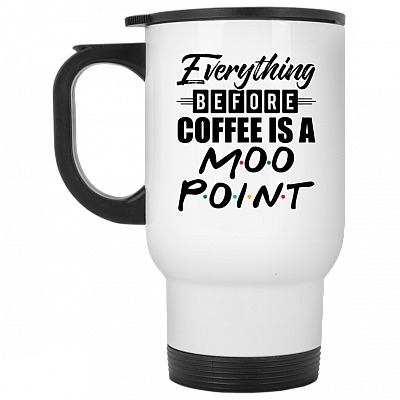 14 oz. White Travel Mug