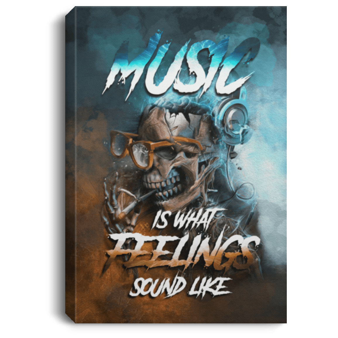 Music Is What Feelings Sound Like Gallery Wrapped Framed Canvas Prints - Unframed Poster, White, 0.75'' Framed Canvas