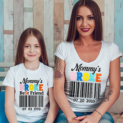 Alternative view of Personalized Mommy's Broke Best Friend Mommy's Broke T-Shirt - Youth Tee