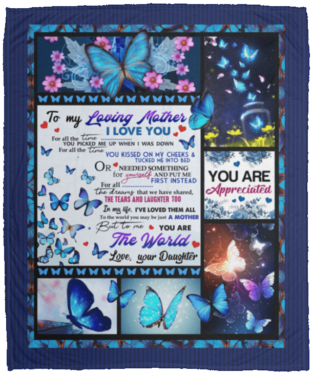 To My Loving Mother I Love You For All The Time You Picked Me Up From Daughter Fleece - Premium Sherpa Blanket, White, Cozy Plush Fleece Blanket - 50x60