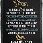 Personalized Papa We Hugged This Blanket Fleece Blanket - Mink Sherpa Blanket - Woven Blanket, White, Cozy Plush Fleece Blanket - 50x60