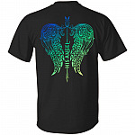 His Angel - Her Guardian Wings Print On Back Only - Plain Front Couple T-Shirt, Black, Unisex T-Shirt His Angel - Her Guardian Wings Print On Back Only - Plain Front Couple T-Shirt, Black, Unisex T-Shirt
