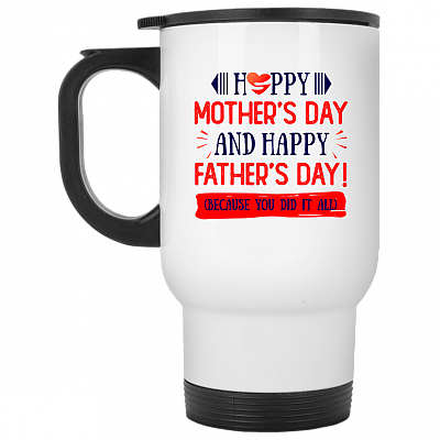 14 oz. White Travel Mug