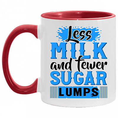 Less Milk and Fever Sugar Lumps Accent Mug, White/Red, 11 oz. Accent Mug
