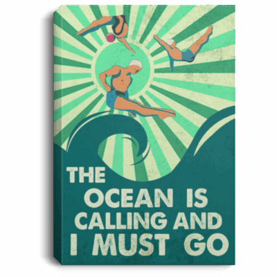 The Ocean Is Calling And I Must Go Wrapped Framed Canvas Unframed Poster - The Beach Calling Decor Wall Art, White, 0.75'' Framed Canvas