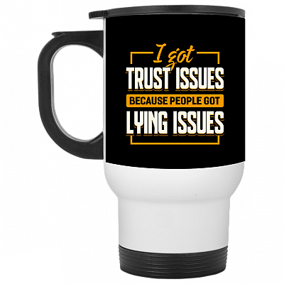 14 oz. White Travel Mug