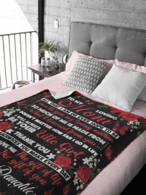 Alternative view of Daughter to My Loving Mom All That I Am or Ever Hope to Be - Butterfly Fleece Blanket - Premium Sherpa Blanket