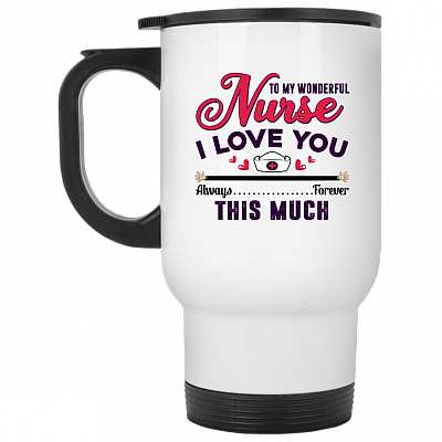 14 oz. White Travel Mug