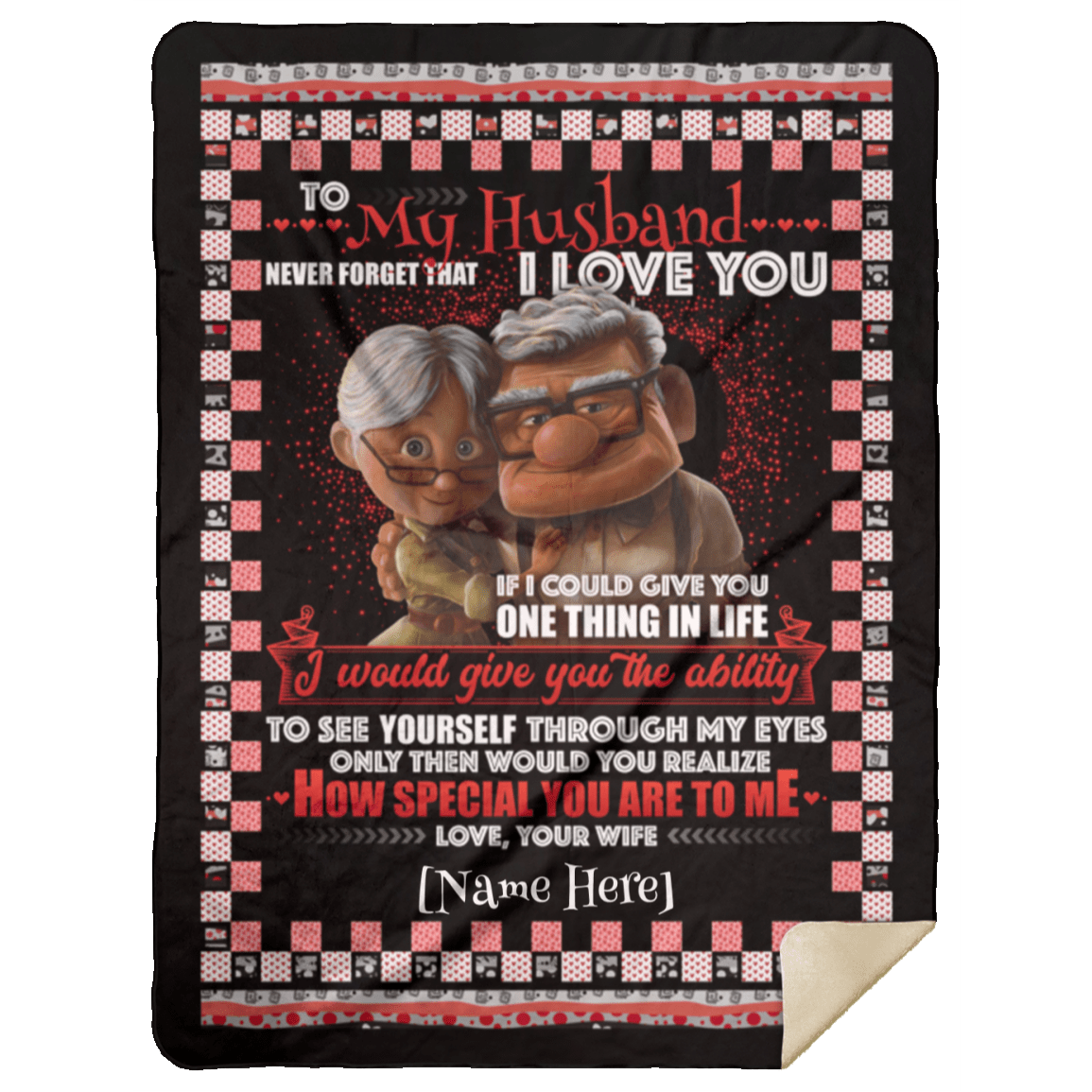Personalized To My Husband Never Forget That I Love You Your Wife Fleece Blanket – Premium Sherpa Blanket, White, Premium Mink Sherpa Blanket - 60x80