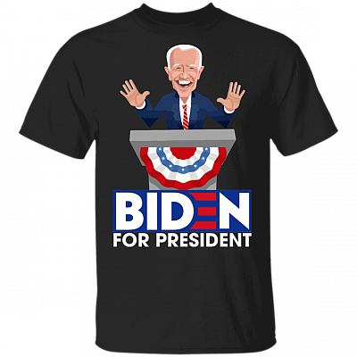 Biden For President T-shirt - Joe Biden Caricature Shirt, Black, Unisex T-Shirt