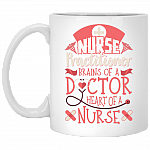 Nurse Practitioner Brain of of Doctor Ceramic Coffee Mug - Beer Stein - Water Bottle - Color Changing Mug, White, 11 oz. White Mug