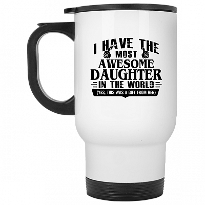 14 oz. White Travel Mug