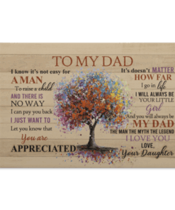 To My Dad From Daughter Canvas Poster, White, 0.75'' Framed Canvas