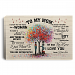 From Son to My Mom I Know It's Not Easy for a Woman to Raise a Child Framed Canvas - Unframed Poster, White, 0.75'' Framed Canvas