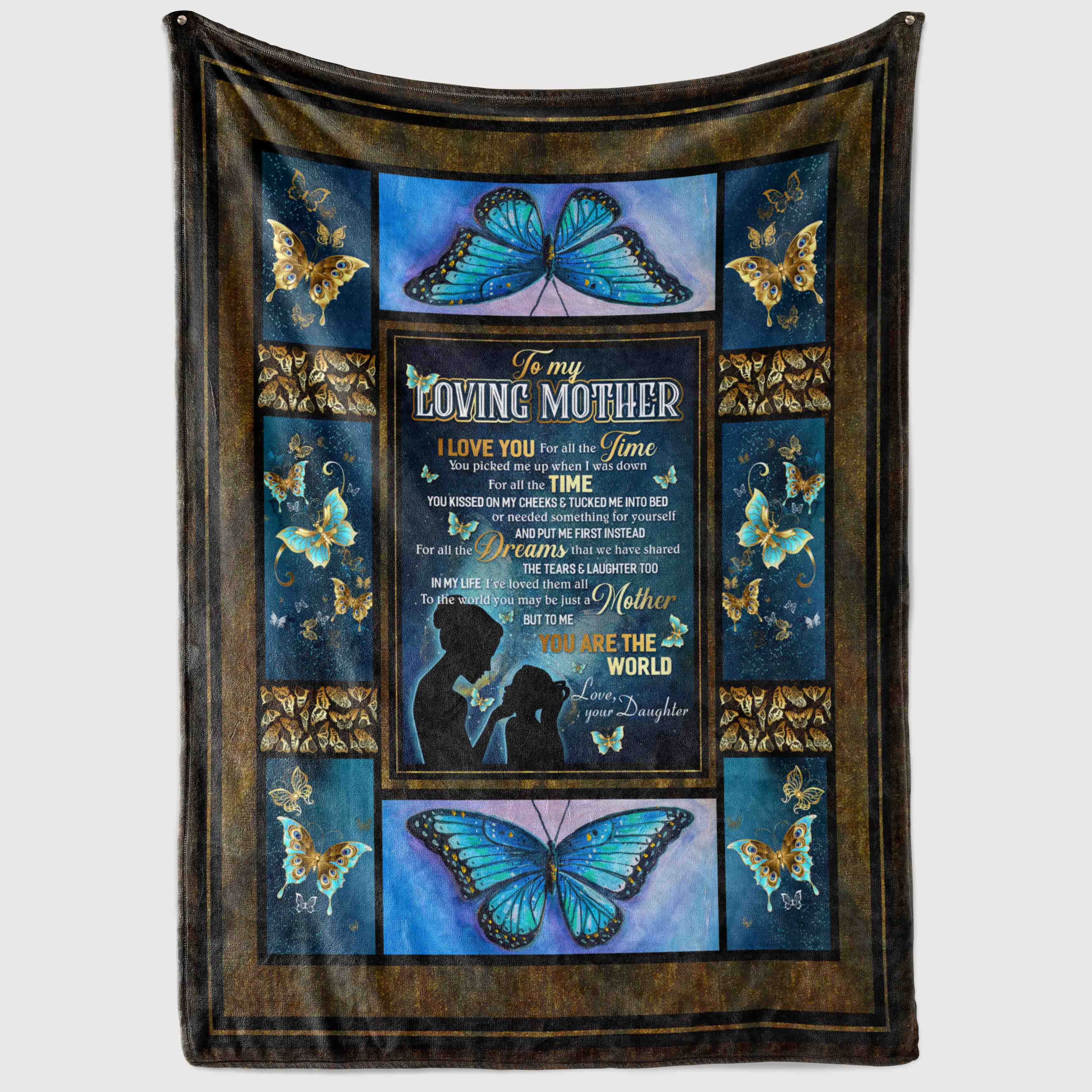 10VT. Loving Mother All The Time Daughter blanket mockup
