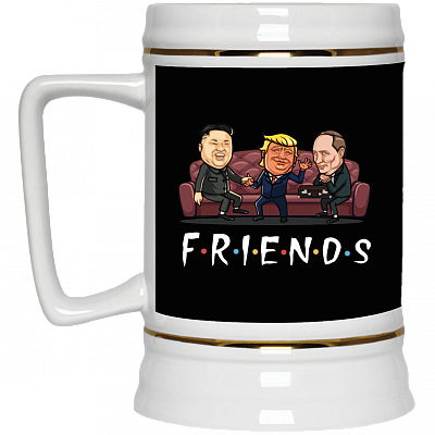 Funny Friend Trump Putin Kim Jong-un Beer Stein, Black, 22 oz. Beer Stein