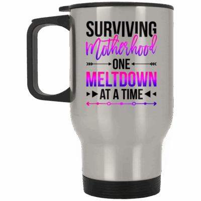 14 oz. Silver Travel Mug