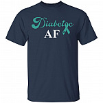 Diabetic AF Diabetes Awareness T-Shirt, Navy, Unisex T-Shirt