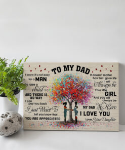 Alternative view of From Daughter to My Dad I Know It's Not Easy for a Man to Raise a Child Canvas Framed Canvas - Unframed Poster
